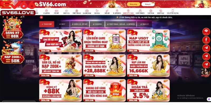 SV66 tung nhiều ưu đãi cực sốc