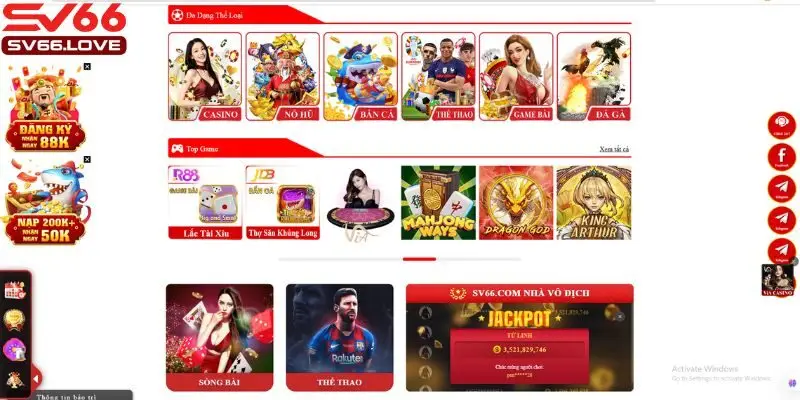 Thống kê các sảnh game SV66 nổi bật